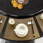 Leather Round Table Washable Placemats, Thick Faux Leather Heat Resistant Wedge Table Placemat, Waterproof Non-Slip Easy to Clean Place mat for Kitchen Coffee Dining Room Table Set of 6