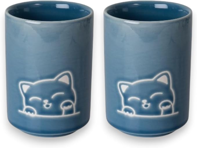 Urban Tokyo Asian Japanese Yunomi Style Handle-less Porcelain Tea Cups Tea Mug by Urban+Tokyo