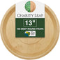 Charity Leaf Disposable Palm Leaf 13" Deep Round Trays (100 pieces) Bamboo Like Serving Platters, Disposable Boards, Eco-Friendly Dinnerware For Weddings, Catering, Events