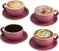 Yundu Matte Purple Cappuccino Cups Set of 4-10oz Ceramic Latte Mugs by YunduHome
