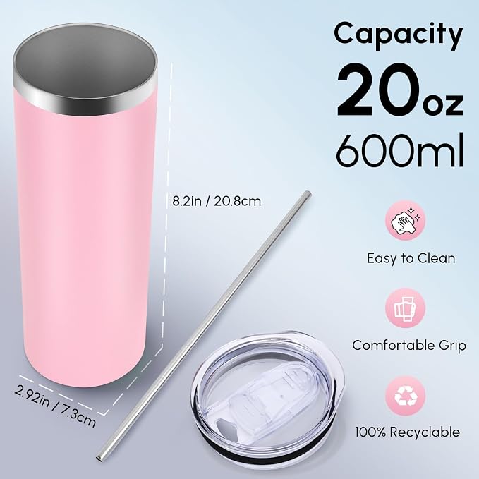 Volhoply 8 Pack Skinny Tumblers - Image 2