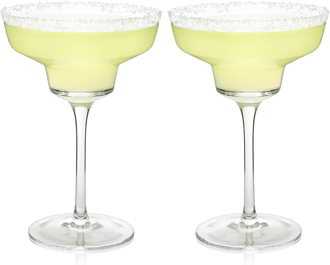 Viski Raye Angled Stemmed Margarita Glasses, Premium Crystal Cocktail glasses - Image 9