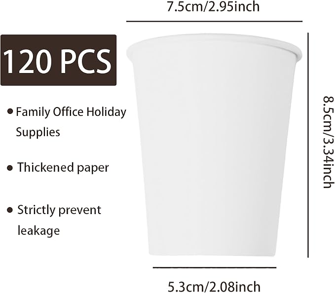 120-pack 9 oz white Paper Cups - Image 2