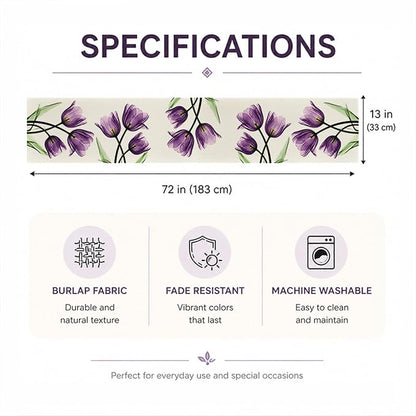 Floral Table Runner Mode Flowers Spring Summer Table Runner Seasonal Table - Image 4