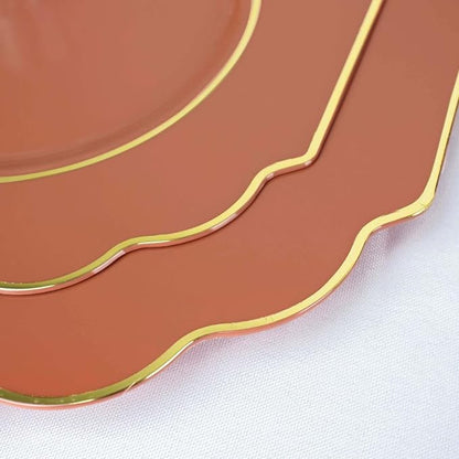 Terracotta Hard Plastic Dinner Plates, 50 Pack 11" Disposable Round Baroque - Image 9