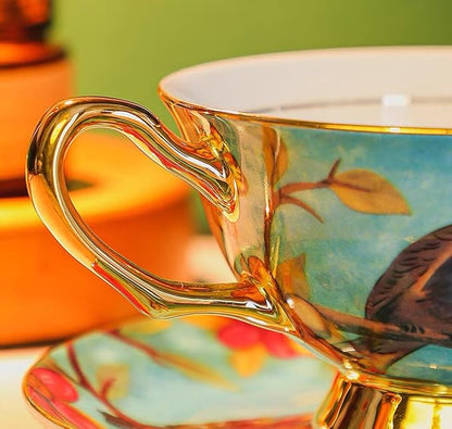 Bone China Cup& Saucer Set, 6.8oz- Birds& Trees - Image 5