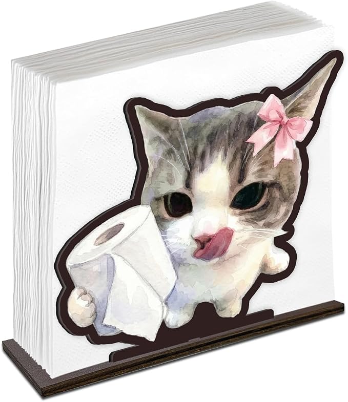 Funny Cat Napkin Holder for Table by Unknown