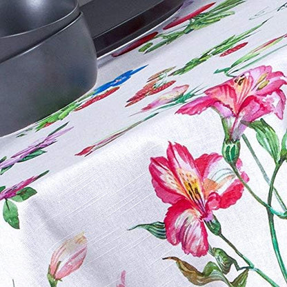Maison d' Hermine Table Cloth Round Table 100% Cotton 63 Round Inches Tablecloth Reusable Decorative for Dining Room Farmhouse Home Valentines Day Decorations Spring Summer - Giverny