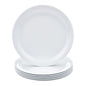 Amazon Basics Melamine (Plastic) Plate, 6 Piece Set, 9 in, White