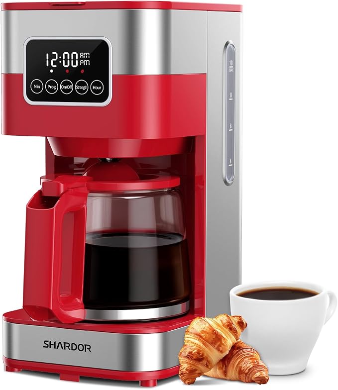 SHARDOR 10-Cup Programmable Coffee Maker, Regular & Strong Brew Drip Coffee by Shardor