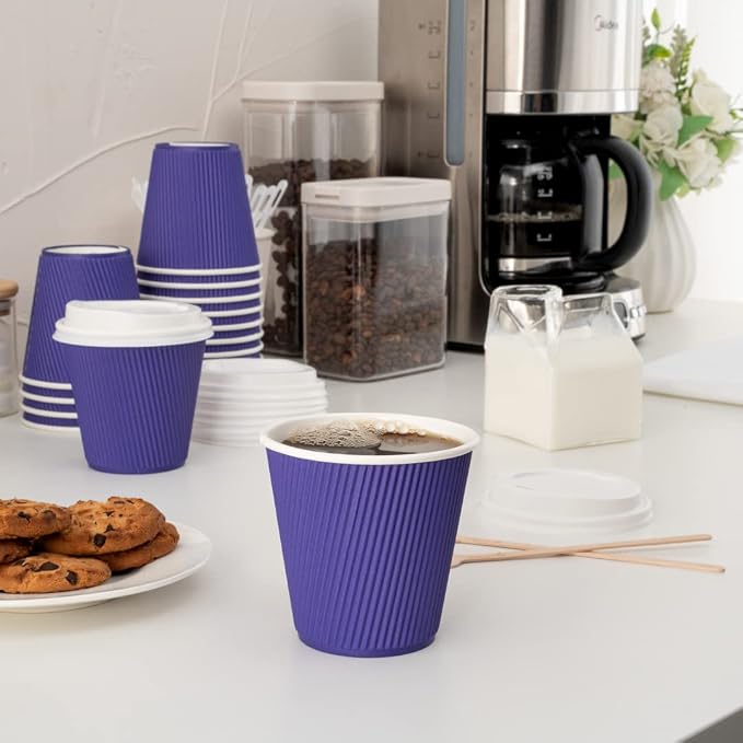 Restaurantware 8 Ounce Double Wall Disposable Coffee Cups, 500 Insulated Royal - Image 11