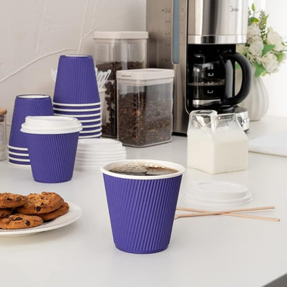 Restaurantware 8 Ounce Double Wall Disposable Coffee Cups, 500 Insulated Royal - Image 11