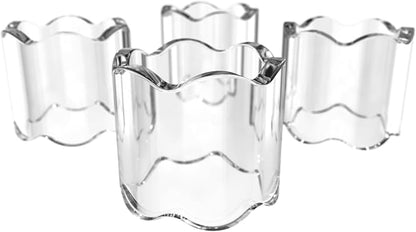 Scalloped Acrylic Napkin Rings Set of 4 – Elegant Crystal Clear Napkin Holders - Image 5