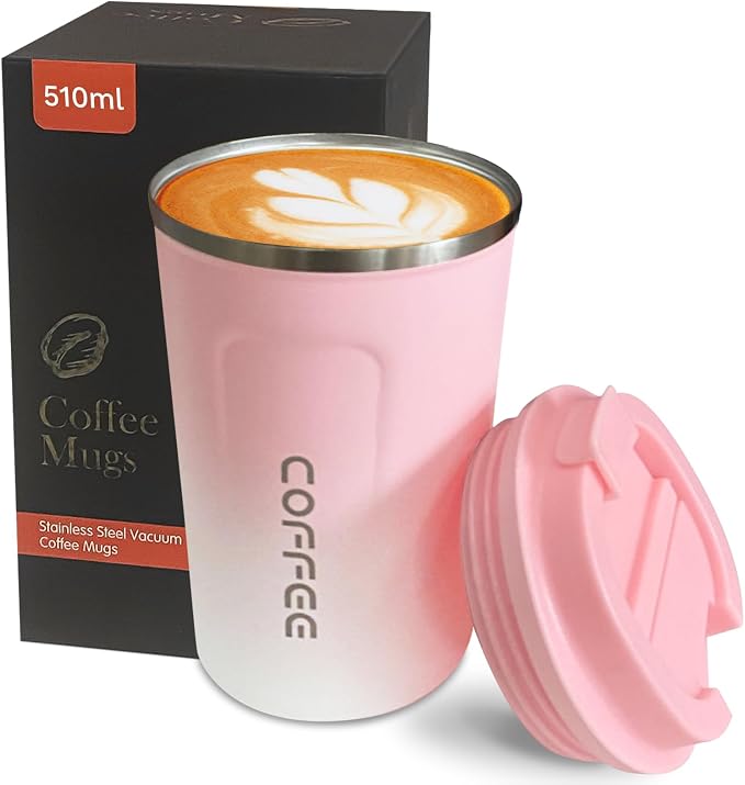 Insulated Travel Coffee Mug, Stainless Steel Coffee Cup by YINBAOGE