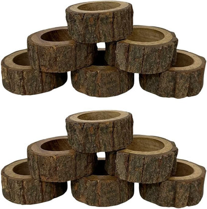 Napkin Holder Set of 12 Handmade Acacia Wood Dining Table Napkin Ring Classic by ARNCRAFT