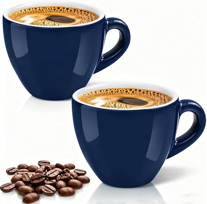 Pilnocok Ceramic Espresso Cups Set of 2, 2.5 oz Blue Small Coffee Mugs | by Pilnocok