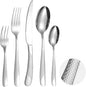 Modern Silverware Hammered 20 Piece Stainless Steel Flatware Set by A%C2%B7HOUSEWARE