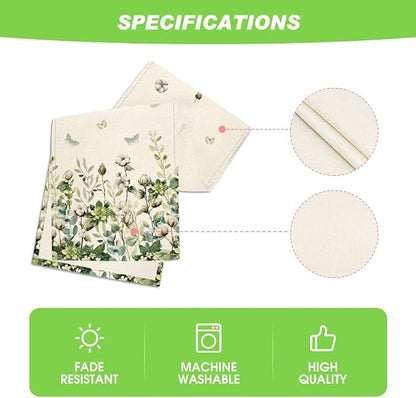 Artoid Mode Cotton Plant Leaf Butterfly 210 GSM Spring Table Runner, Seasonal - Image 5