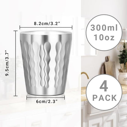 Stainless Cups, 10 oz Insulated Tumbler, 4 Pack Double Wall Unbreakable - Image 2