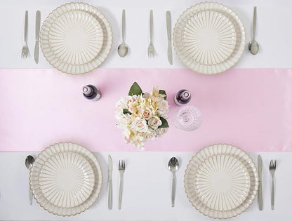 Light Pink Satin Table Runner, 12x108 Inches, 4 Pack | Premium Satin, Smooth - Image 5