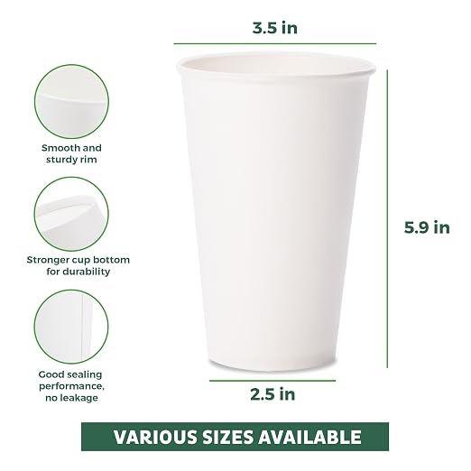 Freshware Coffee Cups 20 oz Disposable Paper Cups - Image 3