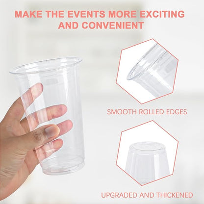 Clawsoff 300 Pack 16 oz Clear Plastic Cups Disposable Iced Coffee Cups | Cold - Image 3