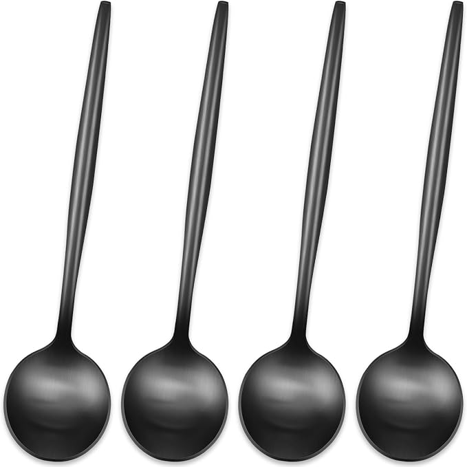 5.1 Inches Satin Black SS18/10 Teaspoon, Small Tea Spoon, Espresso Spoon by DEHOVKitchen
