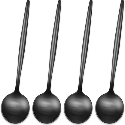 5.1 Inches Satin Black SS18/10 Teaspoon, Small Tea Spoon, Espresso Spoon by DEHOVKitchen