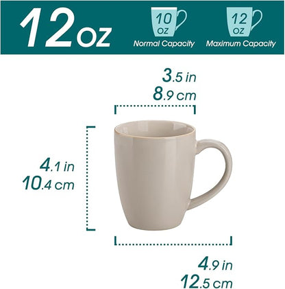 vancasso PLAYA Ceramic Coffee Mug Set of 6, 12 Oz Tea Cups - Image 2