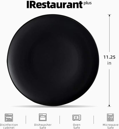 Stoneware Coupe Commercial Grade Dinnerware, Matte Black, Plate 11.25", Case of 12
