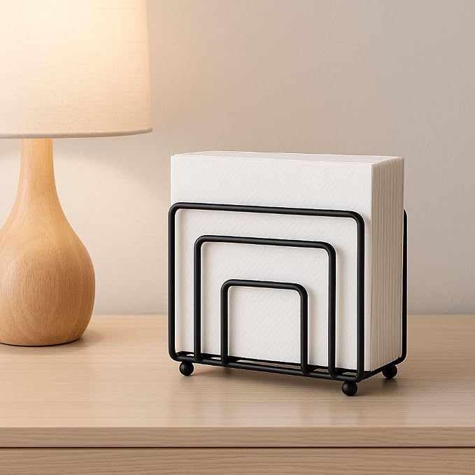 Napkin Holder for Table Countertop, Modern Decorative Sturdy Iron Black Metal - Image 6