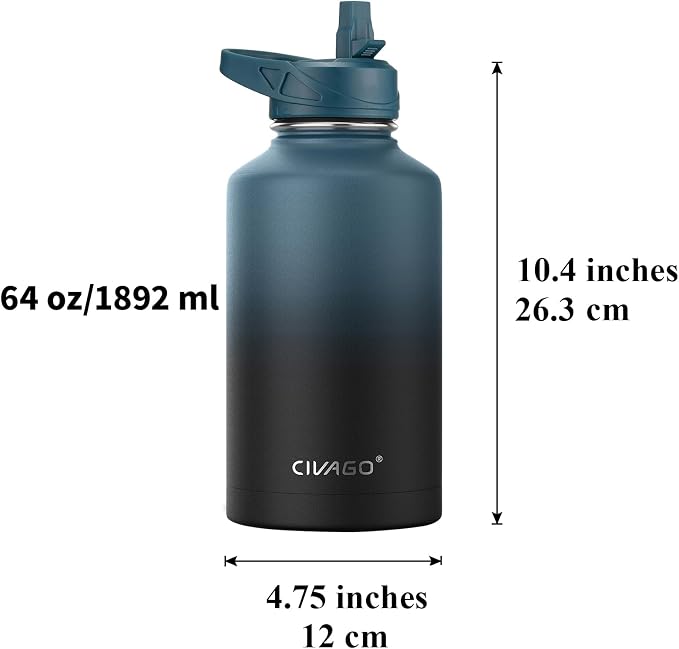 CIVAGO 64 oz Insulated Stainless Steel Water Bottle - Image 4