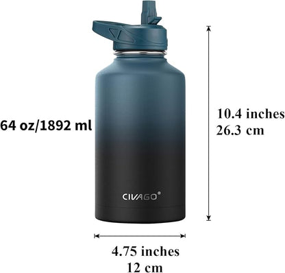 CIVAGO 64 oz Insulated Stainless Steel Water Bottle - Image 4