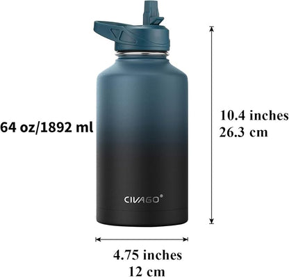 CIVAGO 64 oz Insulated Stainless Steel Water Bottle - Image 4