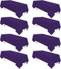 8 Pack Purple Tablecloth 60 x 126 Inch Rectangular Table Cloth for 8 Foot Rectangle Tables, Wrinkle Resistant Washable Rectangle Fabric Table Covers for Wedding Party Banquet Buffet and Camping