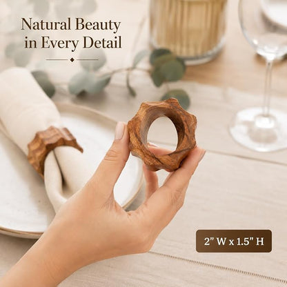 Wooden Napkin Rings Set of 12 - Image 4