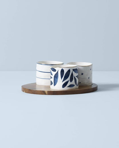 Lenox Blue Bay 4-Piece Snack Bowl & Tray Set, 2.10 LB - Image 2