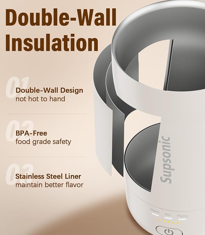 Supsonic Heated Coffee Mug, 14oz Smart Constant Temperature Travel Mug | Heat - Image 6