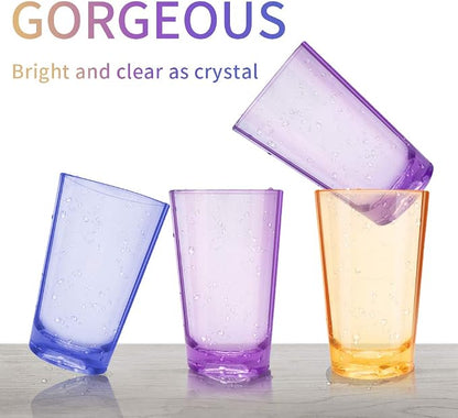Unbreakable Drinking Glasses, Juice Glasses 5 Oz Plastic Tumblers Cups Set of 6 - Image 3