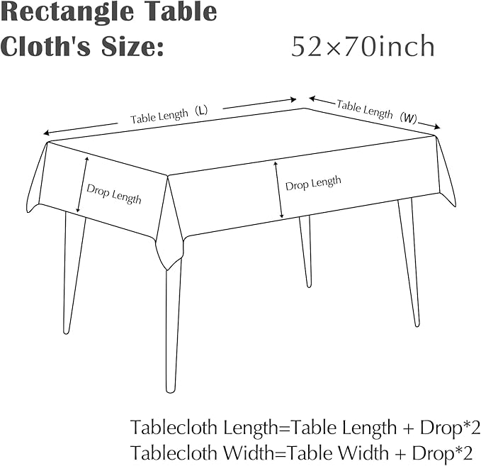 jinchan Blue Farmhouse Floral Linen Rectangle Table Cloth 52 x 70 Inch | - Image 8