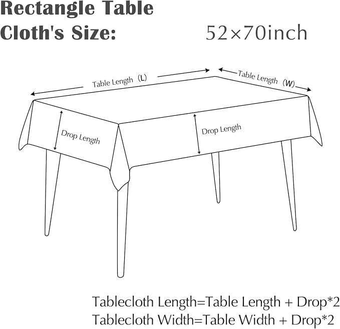 jinchan Black Floral Linen Blend Rectangle Table Cloth 52 x 70 Inch | Farmhouse - Image 5
