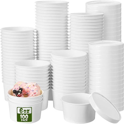 Fulmoon 100 Pack Paper Soup Containers - Image 8
