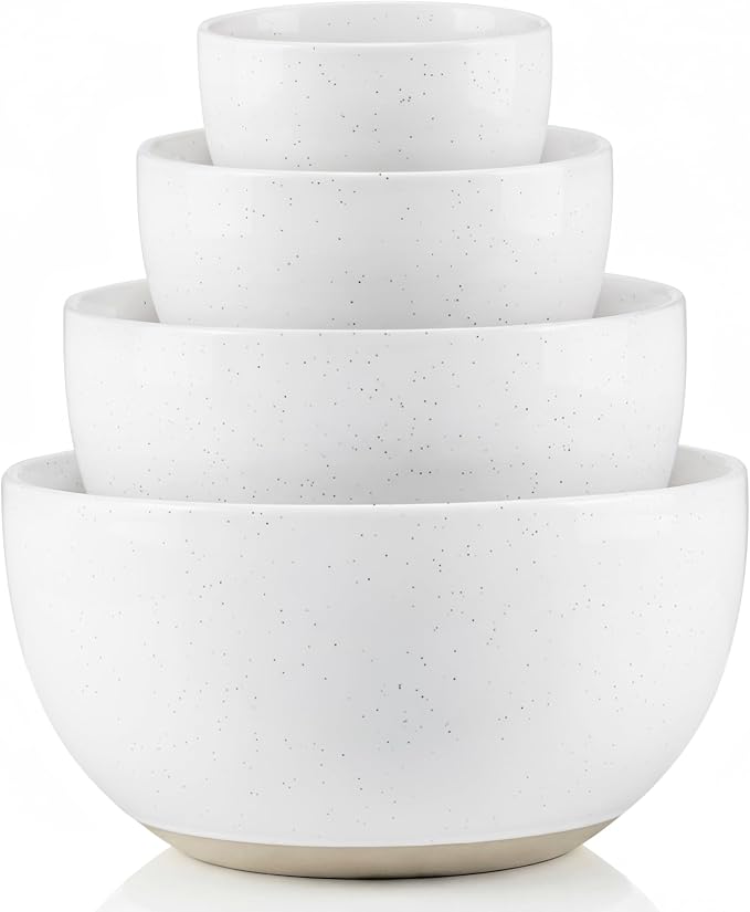 KooK Mixing Bowls, Ceramic Nesting Bowls, Stoneware Kitchen Bowls, by Kook