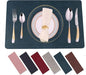 Placemats for Dining Table Set of 6,Design-Classic Faux Leather Eco-Friendly Place Mats,Waterproof&Stain Resistant Table Mats,Washable,Heat-Resistant,Non-Slip for Dining Table Decor (Navy, 6)