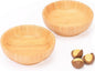 Bamboo Snack Bowls, Small Low Serving Bowls for Charcuterie/Fruit/Candy, 3.4 oz Handmade Dipping Bowl for Spice/Salsa/Tomato Sauce, Farmhouse Wooden Ramekins for Kitchen Set of 2