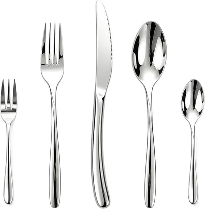 Modern Silverware Set for 4 Premium 20 Piece Flatware Set 18/10 Stainless - Image 8
