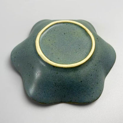 Jewelry Dish Tray - Ceramic Trinket Tray for Rings, Keys, Earrings | Decorative Key Bowl for Women, Gift for Friends, Sisters, Daughter, Mother, Lotus leaf shap, Jewelry Trays (Starry Blue)
