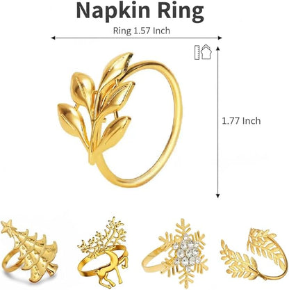 100 Pcs Gold Napkin Rings Bulk Delicate Napkin Holder for Dining Wedding Party Banquet Table Decroration Christmas and Daily Use