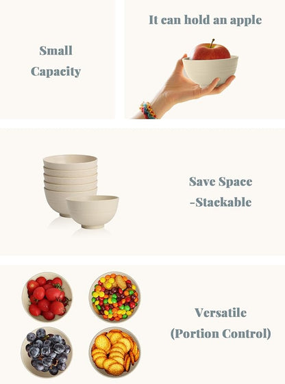 Dessert Bowls Stackable Wheat Straw Bowls 10 OZ Lightweight Bowls - Image 5