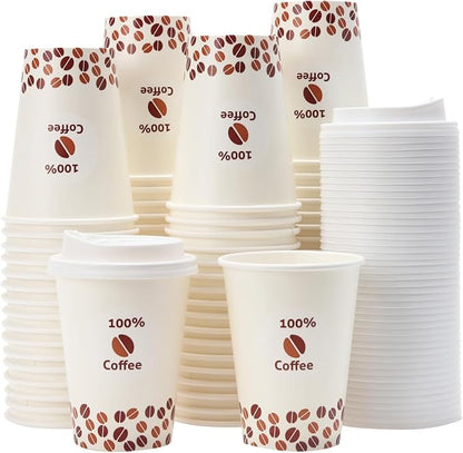 Tamone 100 PACK 12OZ Disposable Coffee Cups by InjectingCreativityandBeautyintoModernLife